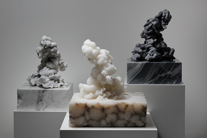 Sculpture of three clouds