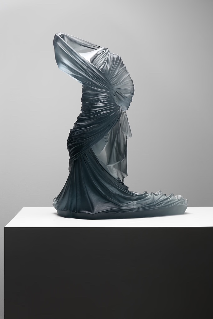 Sculpture of fabric wrapping human form