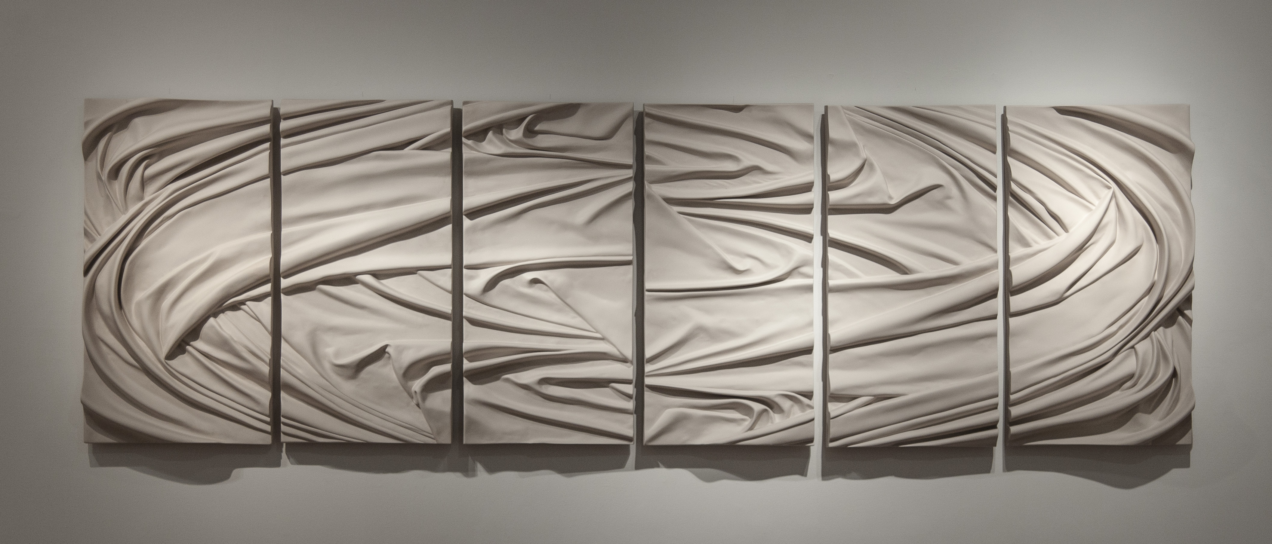 Sculptured hung panels fabric folds