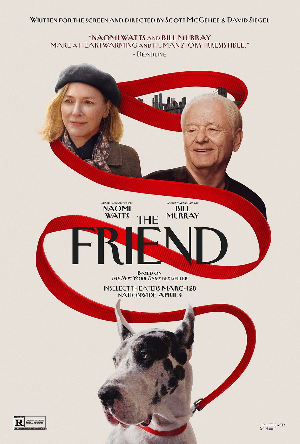 film poster the friend red ribbon wrapping woman, man and dog