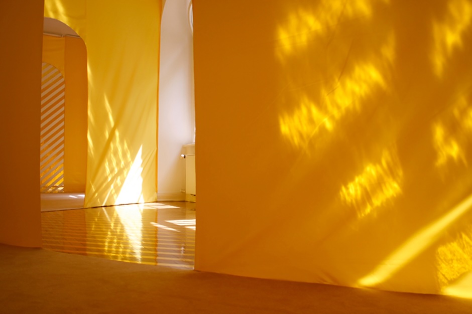 anna han A Place Where You and the light rest_ fabric, carpet, contact sheet, Dimensions Variable