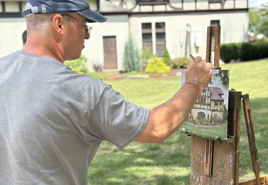 painting demo outside