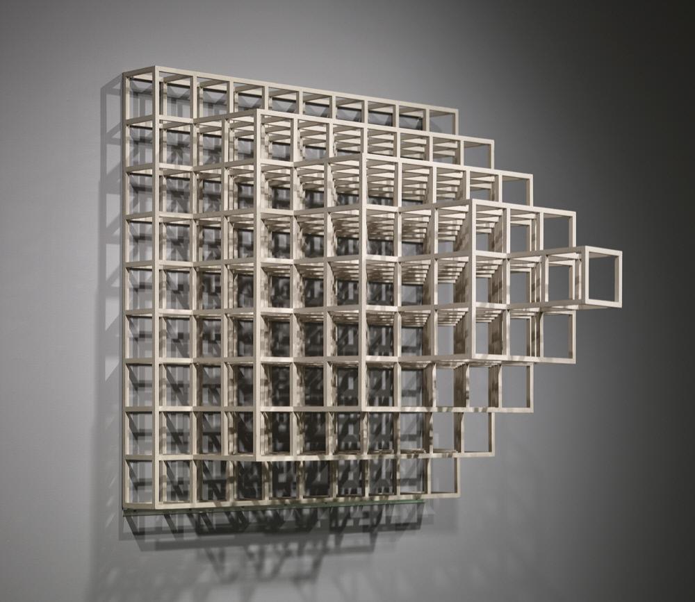 Image of the art worked titled, Wall Piece #2, Cube Structure Based on Nine Modules