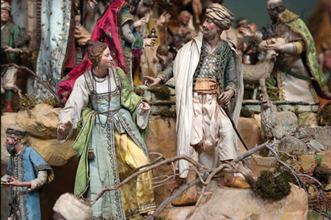 Margot Balboni, Samaritan Woman Approaches, 2013 from the Palazzo Reale, Banco di Napoli Presepe with figures attributed to Genzano, who worked in the workshop of Lorenzo Mosca.